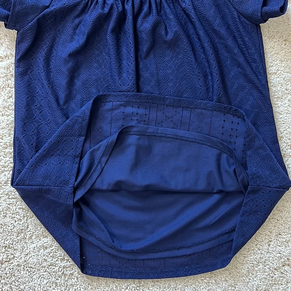 Kim Rogers Navy Blue Crochet Top